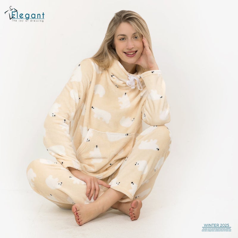 Elegant Polar PJ Turtleneck - Nude Polar Bear - Image 2